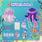 mom&myaboys Mess-Free Poke Art for Kids Ages 4-8 - Ocean Animals Craft Kit (8 Sea Creatures: Jellyfish, Dolphin, Turtle & More)