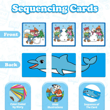 Kasfalci Sequencing Cards,Sequence Board Game For Kids,Speech Therapy Materials Toys For Autism,Story Storytelling,Social Skills