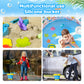 Beach Toy Sand Toy Set for Kids Silicone Foldable Sand Bucket with Summer Mesh Bag, Shovel, Rake, Watering Can, Animal and Castl