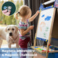 Joyooss Art Easel For Kids, Adjustable Standing Kids Easel With Magnetic Whteboard & Chalkboard, Magnetic Board For Kids Art Eas
