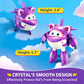 Super Wings Transformer Toys, 5 In Crystal Transforming Airplane Toys, 2-In-1 Mode Action Figures, Plane To Robot, Preschool Gift Transformer Figures Toys For Boys Girls Kids Age 3 4 5 6 7 8+