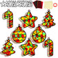 QOUBAI 32 Sets Christmas Theme Suncatchers Craft Kit DIY Window Stained Glass Effect Christmas Theme Paper Crafts Home School Cl