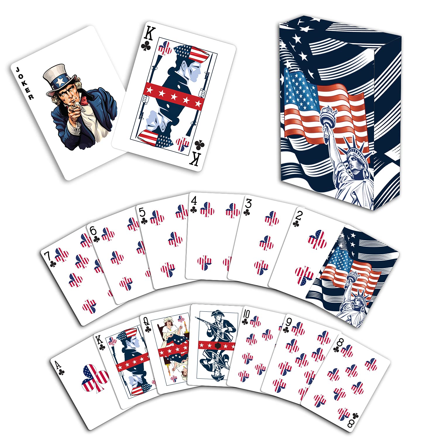 Tan American Flag Playing Cards - Patriotic Graphics - Premium Quality - Veteran Gifts For Men Or Women | Tan American Flag Card