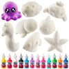 Idiy Diy Party Craft Kit Jumbo Ocean Pals Squishies (8 Unique Sea Animals W 12 Fabric Paints) -White Kawaii Scented Slow Rise Sq