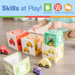 Melissa & Doug Nesting and Sorting Garages and Cars, 7 Stackable Wooden Cars, Multi-color, 15.5 x 6.5 x 5.75, Model 2435