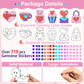 Qyeahkj 6 Pcs Valentines Day Arts Crafts DIY Heart Bear Gem Diamond Suncatcher Crafts for Kids Valentines Diamond Painting Gift