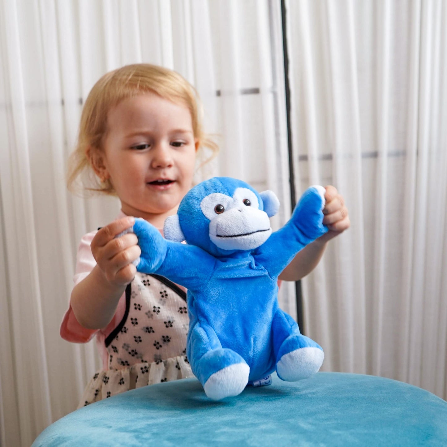 Weigedu Ape Monkey Stuffed Animal Plush Toys, Soft Cute Blue Monkey Toy For Toddlers & Kids, 7.9'