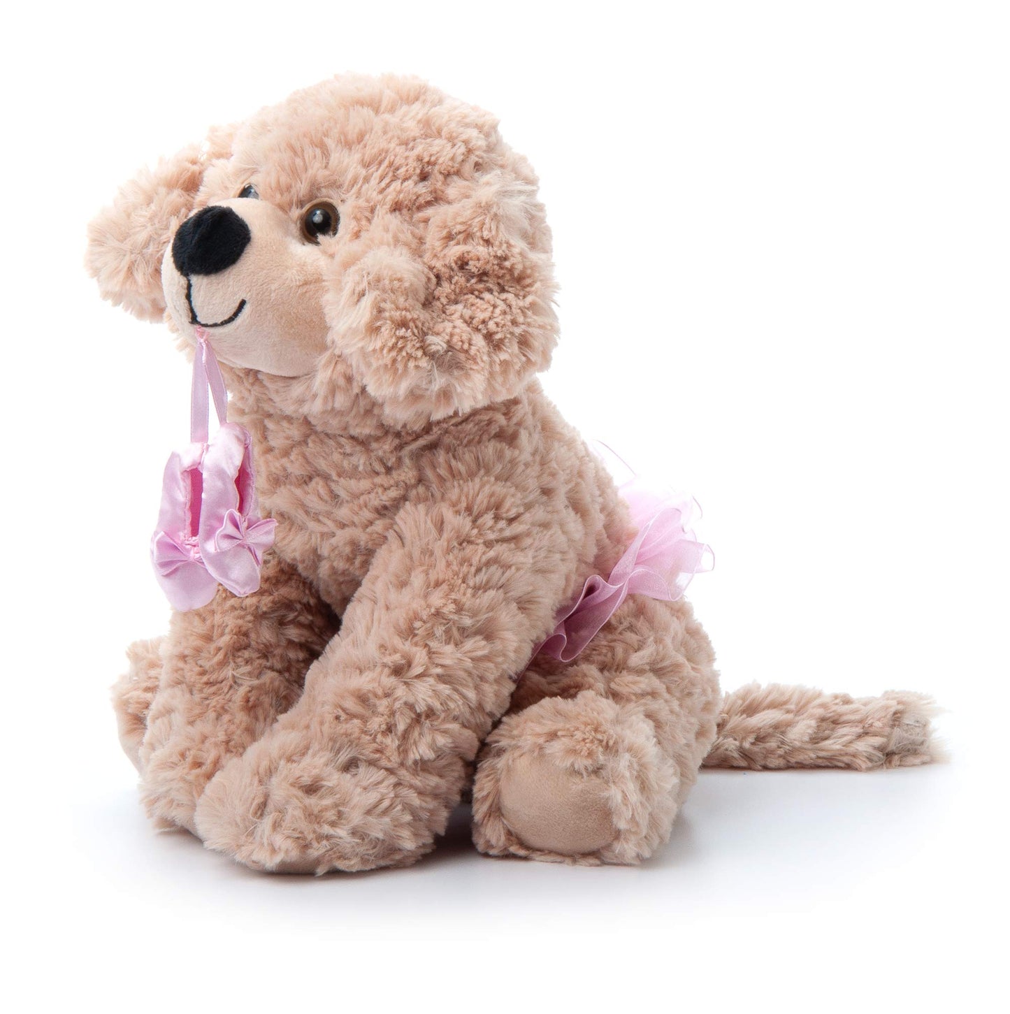 The Petting Zoo Ballerina Scruffy Dog Plush Toy, 10 Inch Tan Caramel Brown, Polyester Stuffed Animal for Kids