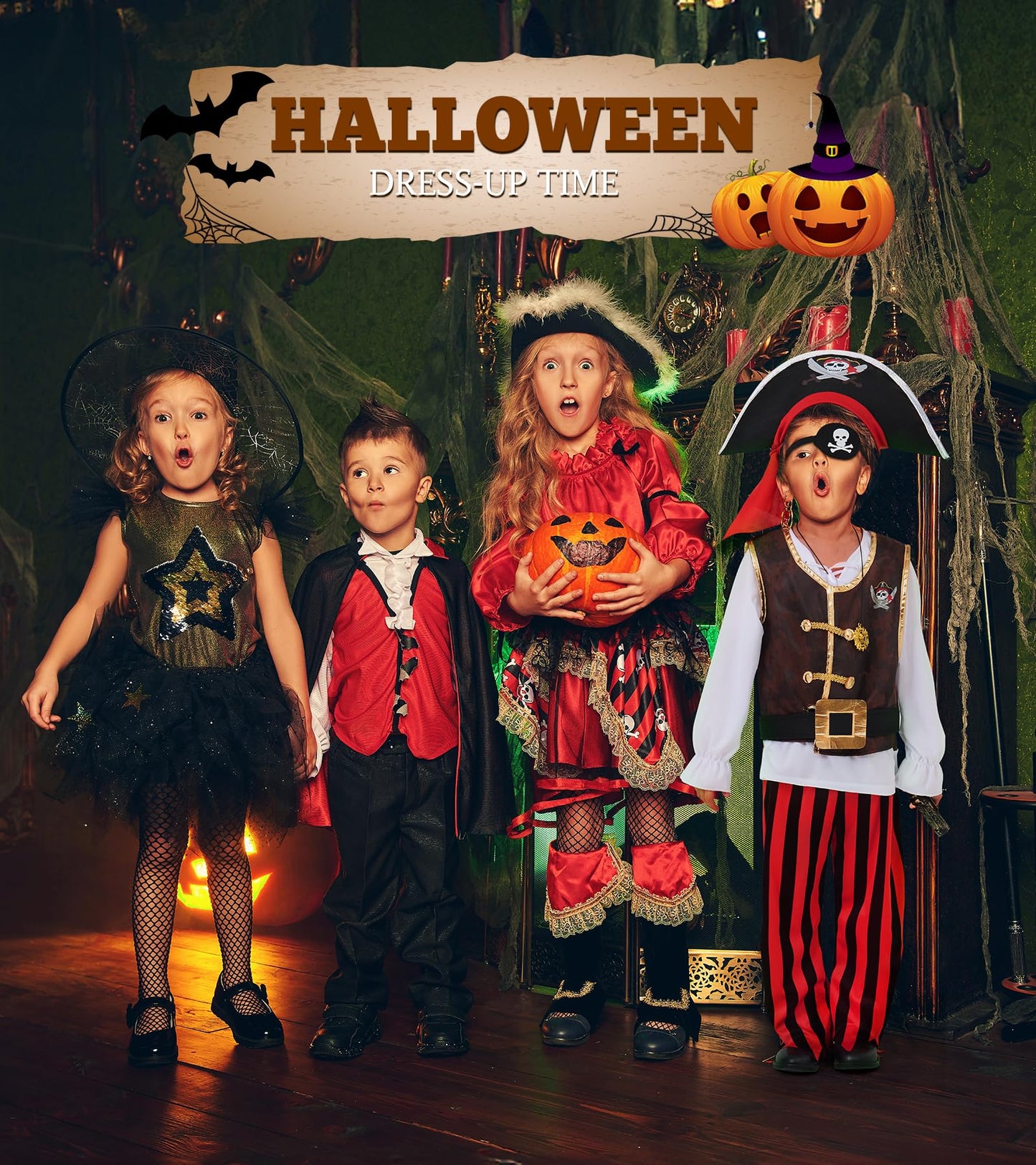 Bibuty Pirate Costume Kids Halloween Costumes For Boys Girls, Pretend Play & Dress Up Clothes For Little Boys Girls Halloween Costumes For Kids, Toddler Boys Pirate Costume Toys Gifts For Kids 3-6