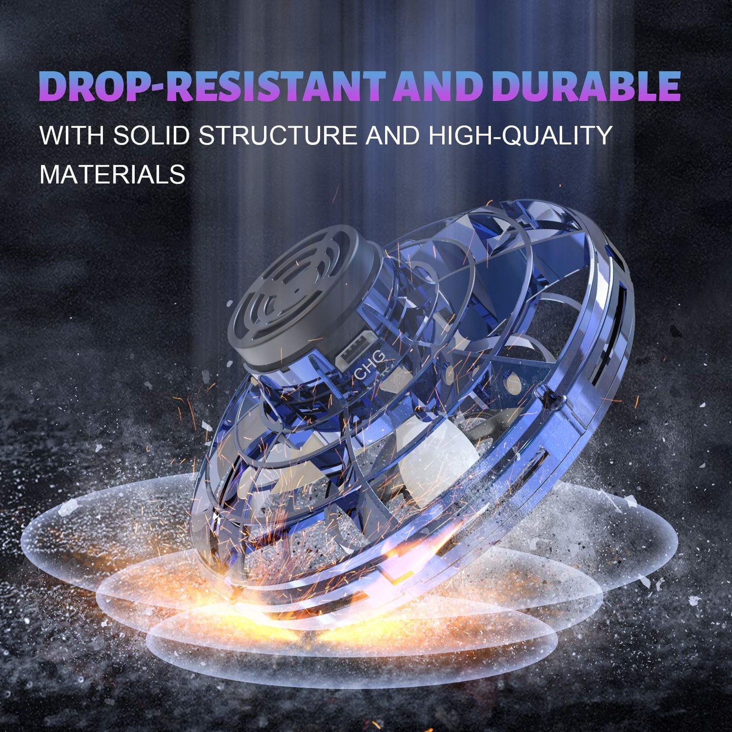 Gesundhome Hand Operated Mini Drones, Fidget Flying Spinner With Lights, Ufo Drone Flying Toys, Cool Stuff Gadgets Christmas Bir