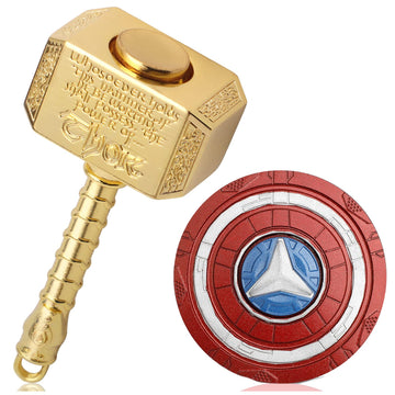 Transformable Fidget Spinner, Metal Hand Hammer Fidgit Chain Toy For Kids Adults, Cool Shield Fingertip Gyro Stress Relief Cube 