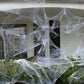 90Shine 1400Sqft Halloween Spider Web Decorations Outdoor - Fake Cobweb Spiderweb Webbing Indoor Party Decor With Black, Glow-In-The-Dark Spiders 100Pcs