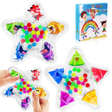 Orijoy 2Pcs Color Sorting Sensory Toys For Toddlers, Color Matching Fidget Toys For Calming, Preschool Learning Montessori Toy T