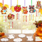 JellyArch 30 Pack Thanksgiving Wind Chime Making Kit for Adults Fall Pumpkin Leaf Animal DIY Wooden Crafts for Halloween Activit