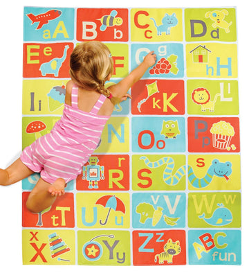 Pacific Play Tents 96000 Kids A-B-C Learning And Fun Mat For Bedroom, Playroom, Or Classroom, 48'' X 58'', Yellow