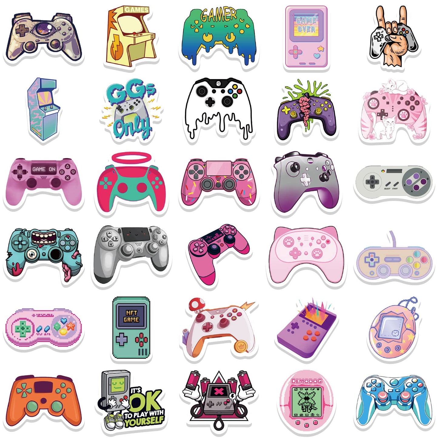 100 Pcs Video Game Water Bottle Stickers For Boys, Gaming Gamer Stickers