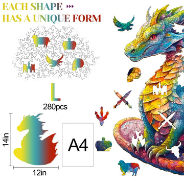 Kaayee Wooden Jigsaw Puzzles-Wooden Puzzle Adult Unique Shape Advanced Dragon Wooden Jigsaw Puzzle For Adult, Family Puzzles 14