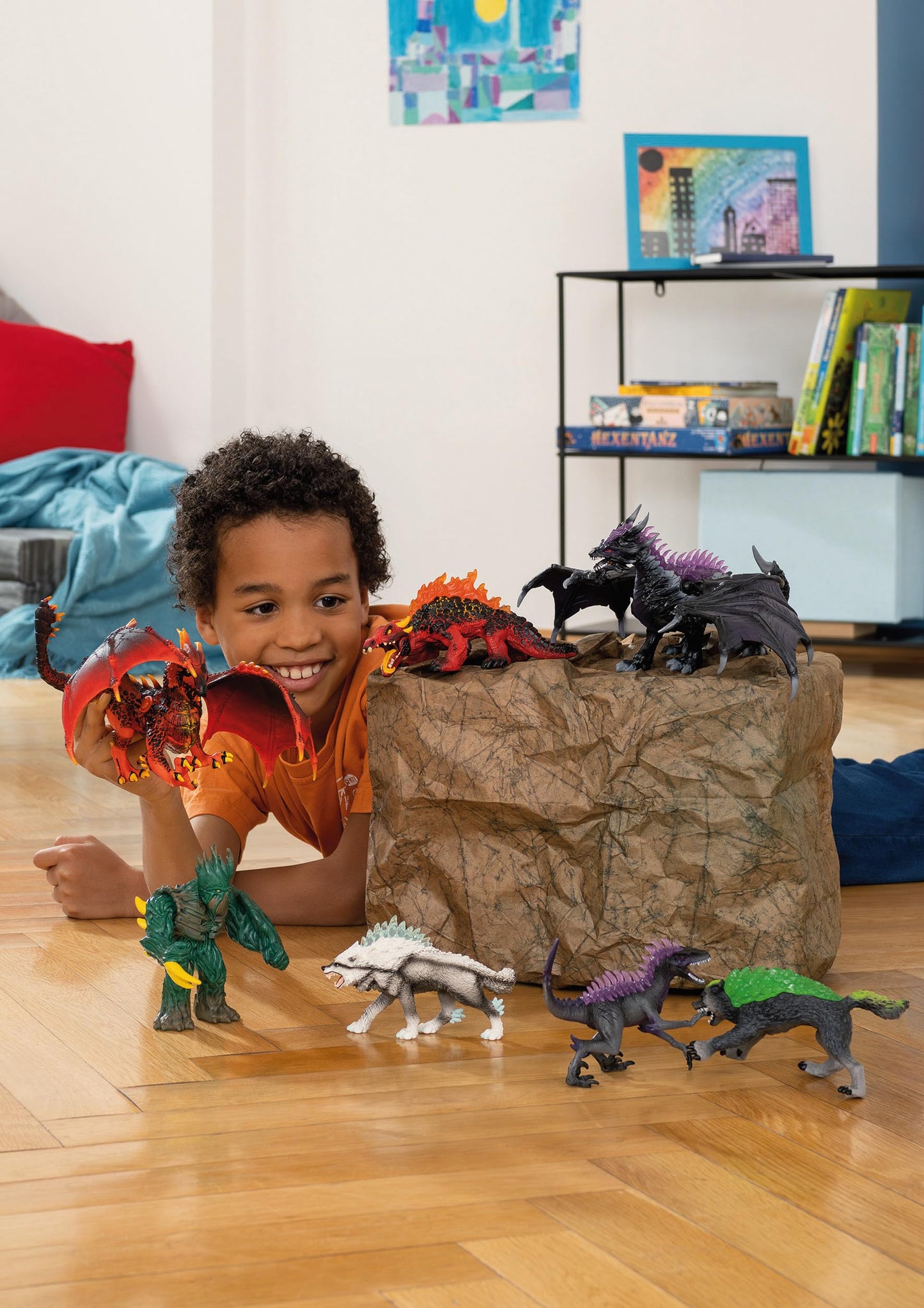 Schleich Eldrador Creatures - Lava Dragon, Eldrador Creatures Red Dragon Toy Figurine With Moveable Wings, For Children Ages 7+