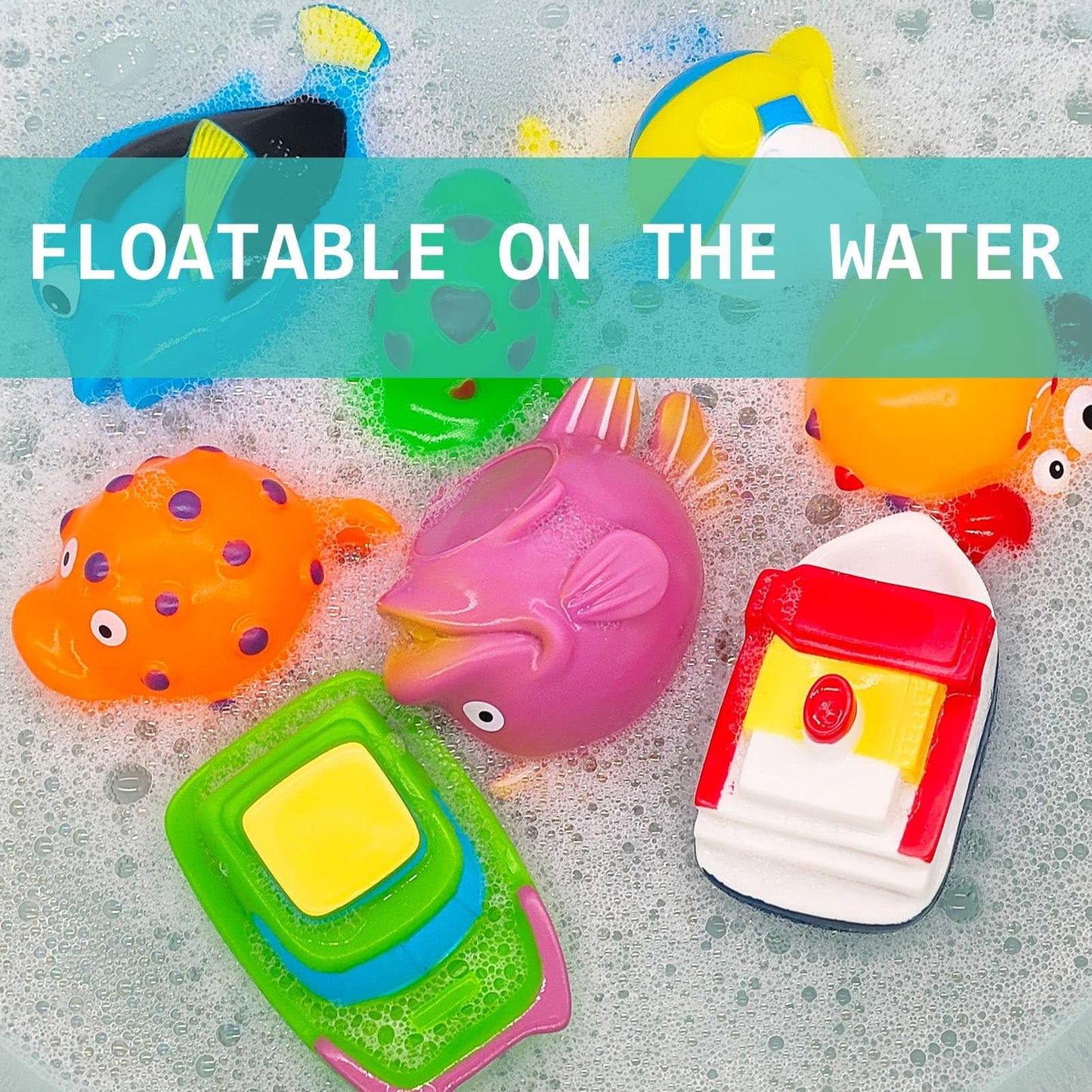 Mold Free Baby Bath Toys - Infant Baby Toys 6-12 12-18 Months - Water Table Toys Pool Toys Fish Bathtub Toys For Toddler 1-3 - V