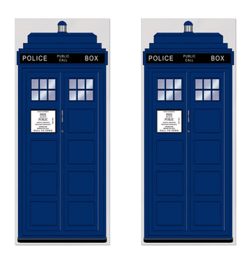 Beistle Plastic Blue Police Call Box Door Covers, 6 x 30, Set of 2 - British Themed Party Supplies, Crime Scene Decorations, La