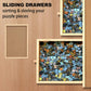 hehimhis Puzzle Table with Cover, 1500Pcs, 26x35 inch, Wood, 6 Removable Drawers, Model HHH0001