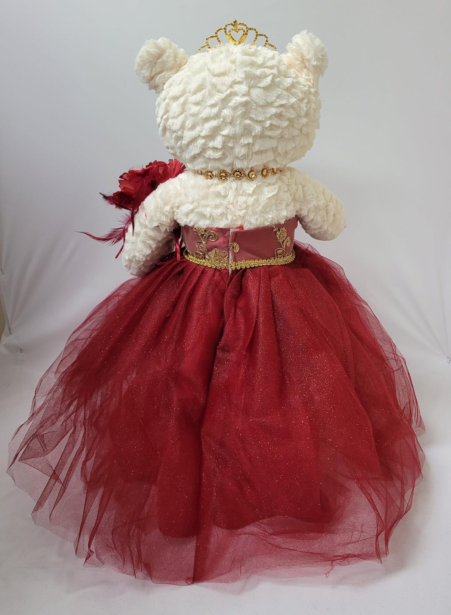 KINNEX COLLECTIONS SINCE 1997 20 Burgundy Quinceanera Last Doll Teddy Bear with Dress - Perfect Centerpiece for Quinceaneras