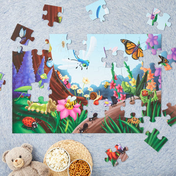 Blue Panda 48 Piece Giant Bugs And Insects Jigsaw Puzzle For Kids Ages 3-5 And 4-8, Jumbo Floor Puzzle For Toddler Preschool Learning (2 X 3 Feet)