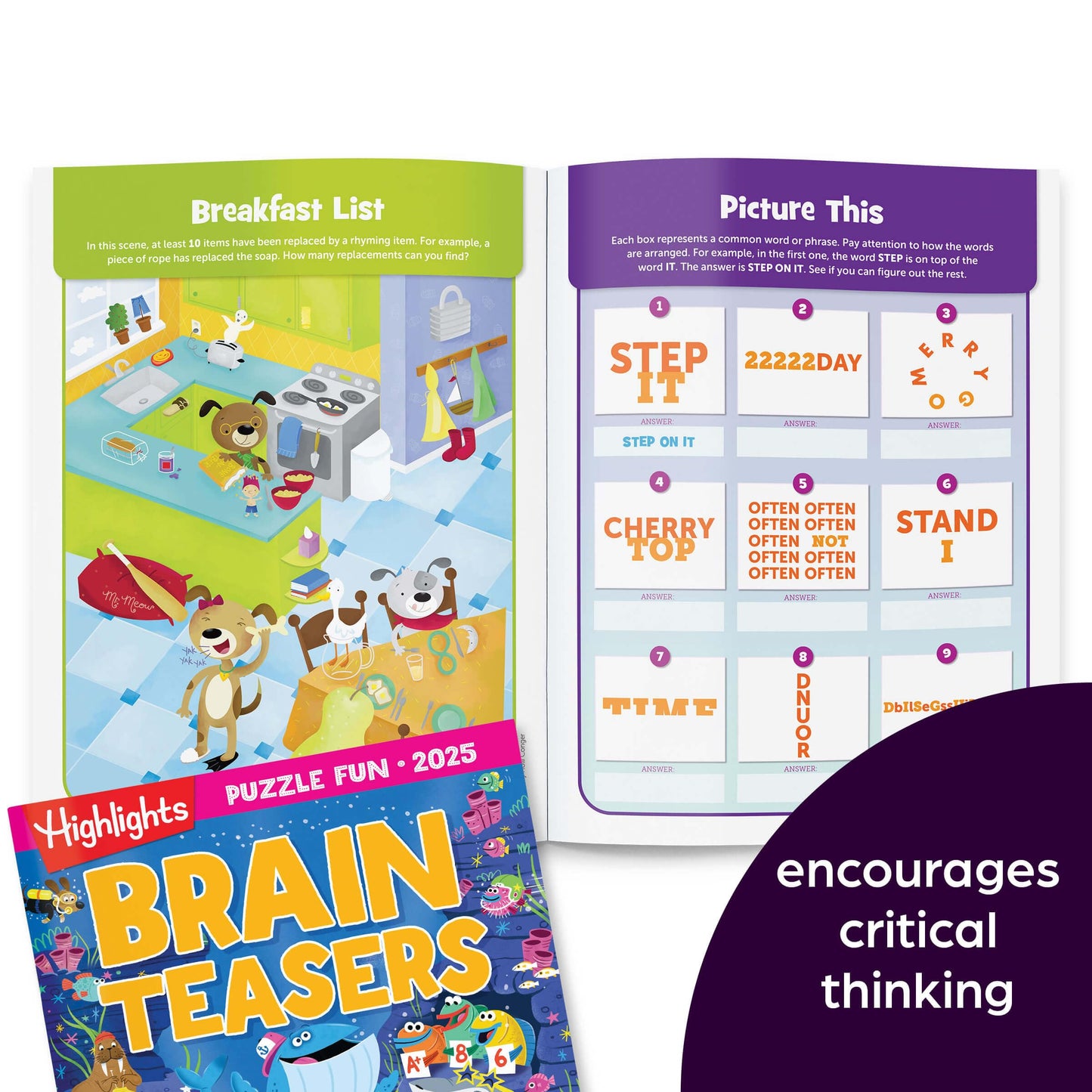 Highlights Puzzle Fun 2025 Puzzle Books For Kids Ages 6 And Up, 4-Book Set Of Brain Teasers, Mazes, Word Puzzles And More Travel