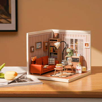 Robotime Diy Miniature House Kit Mini Dollhouse With Accessories Building Toy Set Tiny Room Making Kit With Led Light Hobby Uniq