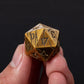 DND Metal Dice - Ancient Gold Ruins Cracked Metal Dice - Polyhedral Dice Set for RPG D&D MTG Pathfinder and More - Beautifully D
