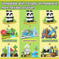 Toylogy Magnetic Blocks - Panda Edition, Plastic Building Tiles for Ages 3-8, Green STEM Learning Toys