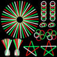 ILHSTY 150 Pcs 8 Green Red White Glow Sticks Glow Necklaces In The Dark Party Favors Supplies Bright GlowSticks Bulk with Acce