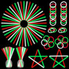 ILHSTY 150 Pcs 8 Green Red White Glow Sticks Glow Necklaces In The Dark Party Favors Supplies Bright GlowSticks Bulk with Acce