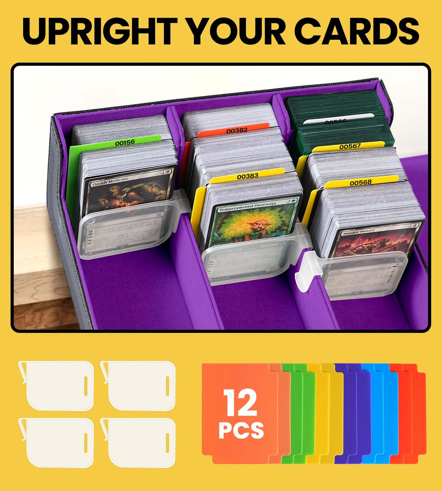 NEWLOOP Trading Card Storage Box - 2400+ Commander Card Deck Case with See-through Display Top for Magic the Gathering PKM YuGiO