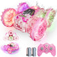 BFUNTOYS Amphibious Remote Control Car for Water or Land Play, RC Car for Kids Girls with LED Lights 4WD Stunt Car Pink Pool Toy