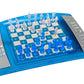 Lexibook Chesslight®, Electronic Chess Game With Touch-Sensitive Keyboard And Light And Sound Effects, 32 Pieces, 64 Levels Of Difficulty, Battery Or Plug, Blue/Grey, Lcg3000