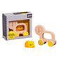 Petit Collage Wooden Push Toy - Lion & Baby, Ideal for 12+ Months, Encourages Movement, Model PTC540, Eco-Friendly Wood