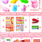28 Pack Valentines Animals Mochi Squishies with Valentines Cards Classroom Valentine's Day Gifts for Kids Boys Prefilled Kawaii