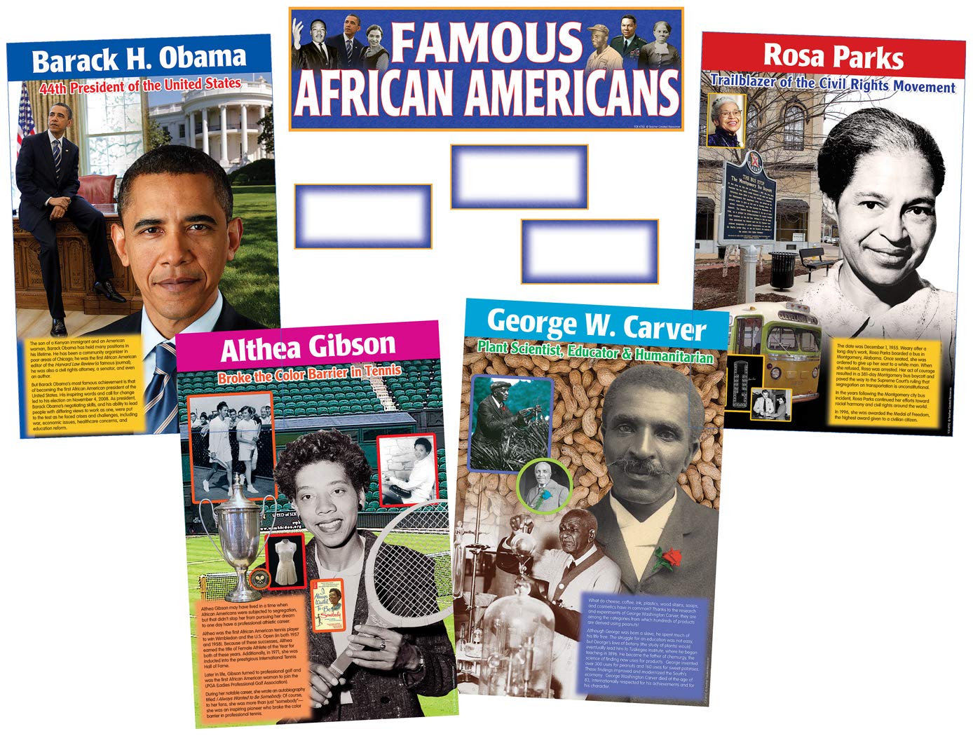Teacher Created Resources Famous African Americans Bulletin Board Set, 16 Pieces