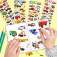 3D Puffy Vehicle Stickers For Kids Toddlers, 4 Packs Cute Truck Stickers For Boys, Reusable Squishy Stickers Window Clings With