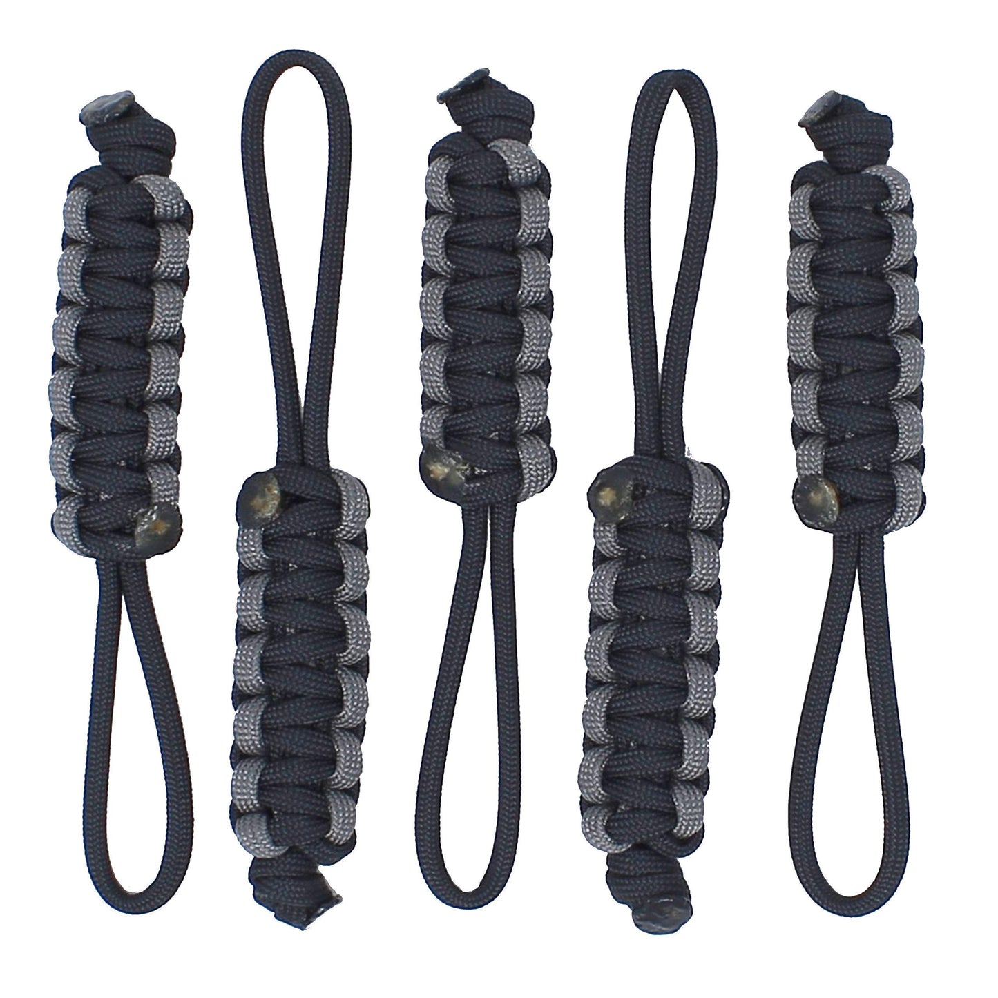 Bubbasgaragetv - Large Heavy Duty Paracord Zipper Pulls (Charcoal Grey)