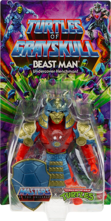 Masters of the Universe Origins Turtles of Grayskull Beast Man Action Figure Toy  16 Articulations  TMNT & Motu Crossover with Accessories