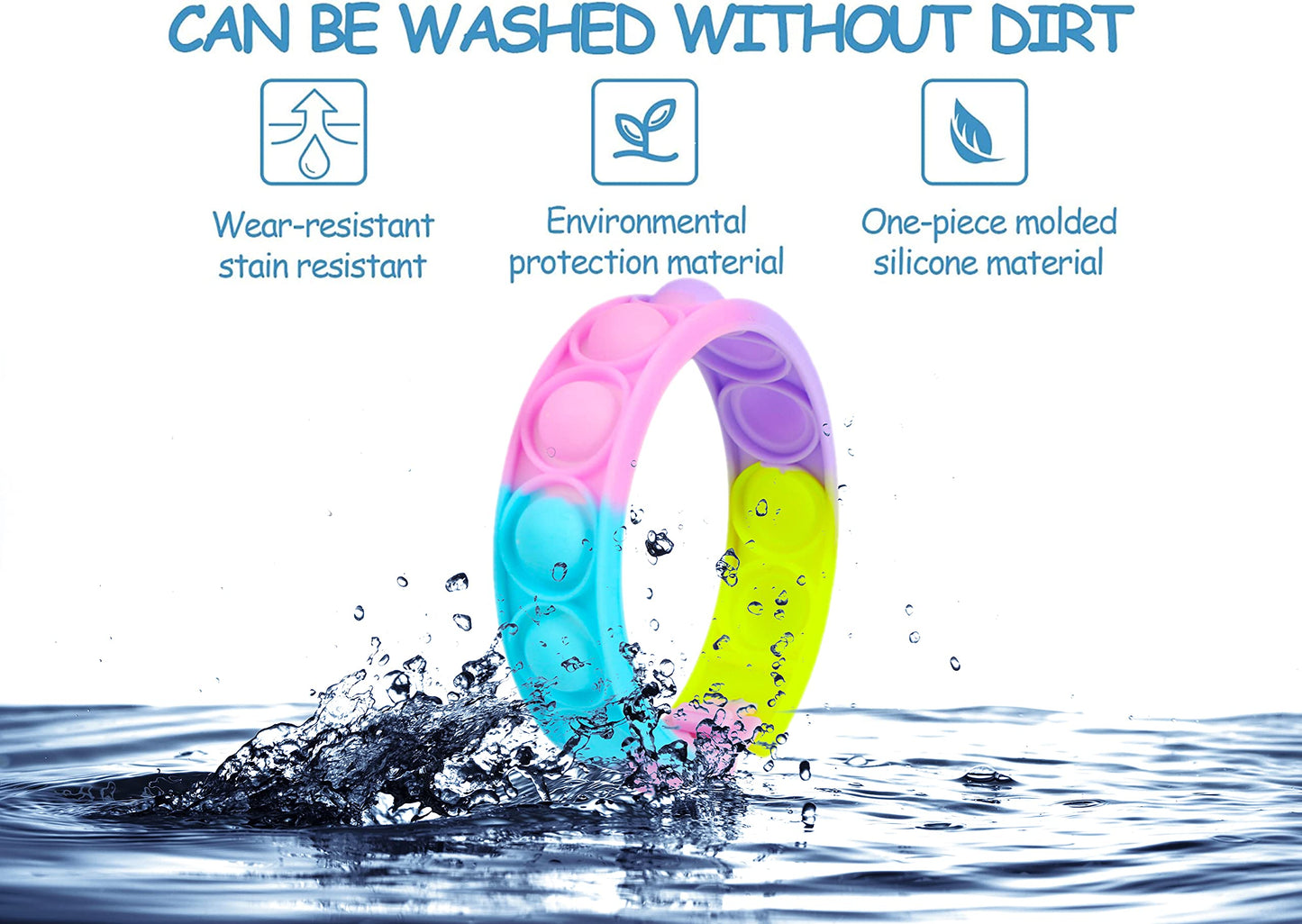 60 Pcs Pop Bracelet Bubble Fidget Sensory Toys for Party Favors  Pop Keychain Bulk for Classroom Prizes  Easter Egg Basket Stuffers Christmas Valentine Gifts for Kids Students