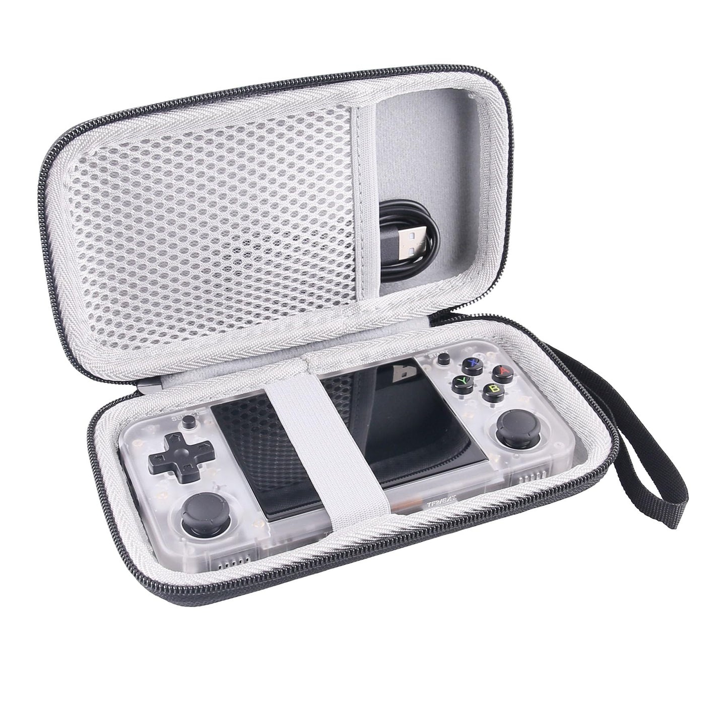 Werjia Hard Carrying Case For Rg35Xx H /Rg351Mp/Rg350M/ Rg350P Handheld Retro Game Storage Suitcase (Black)