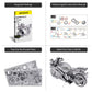Piececool 3D Metal Puzzles For Adults, Diy 3D Motorcycle Model Kits, Brain Teaser Puzzles For Teen Students Men Craft Kits Toys,
