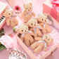 Wettarn 50 Sets Baby Shower Small Bears Tiny Plush Bear Bulk With Flower Thank You Tag And Mesh Bag 4.72'' Tiny Bear Baby Shower