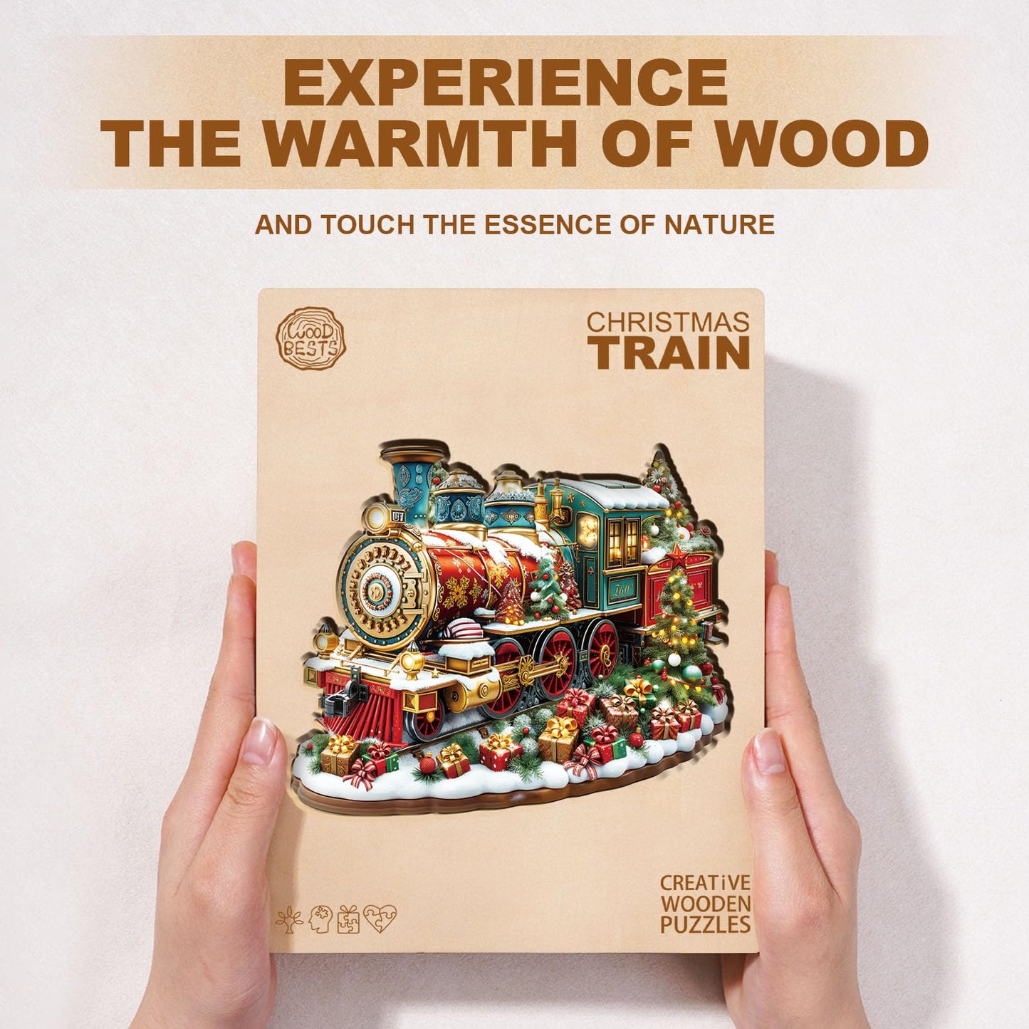Jigfoxy Wooden Puzzles for mature-themeds  Christmas Train Wood Puzzles mature-themed  Unique Animal Shape Wooden Jigsaw Puzzles for mature-themeds  Birthday Gifts for Puzzle Lovers  Family  Friend (M-11.4 * 9.3in-175pcs)