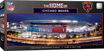 MasterPieces 1000 Piece Jigsaw Puzzle - NFL Chicago Bears Stadium Panoramic  13x39  Chicago Bears Wall Art Decor  Poster Style  Officially Licensed  mature-themed Puzzle