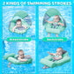 2024 Newest Mambobaby Baby Swim Float With Canopy & Tail Infant Pool Float Non-Inflatable Toddler Swim Float With Skin-Friendly