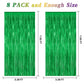 8 Pack Green Streamer, 3.28 FT x 7.05 FT Dinosaur Backdrop, Metallic Tinsel Backdrop FOI Fringe Curtains Party Streamer, Jungle